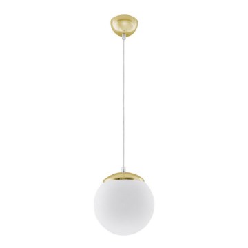 Lampadario a cavo TOYA 1xE27/60W/230V Ø 20 cm bianco/oro