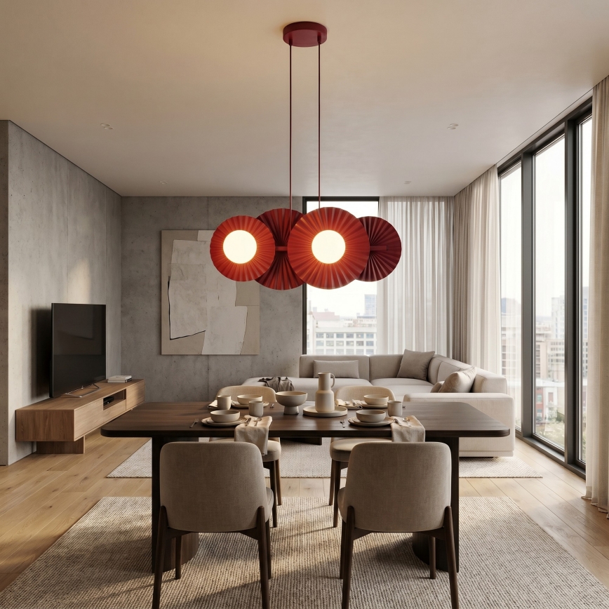 Lampadario a cavo UMBRA 4xG9/8W/230V rosso