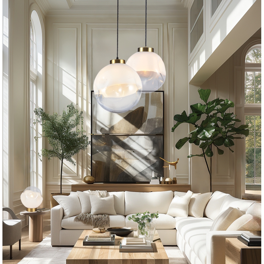 Lampadario a cavo VANA 1xE27/40W/230V bianco/oro