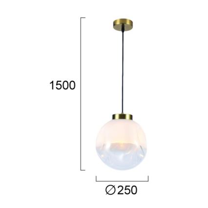Lampadario a cavo VANA 1xE27/40W/230V bianco/oro