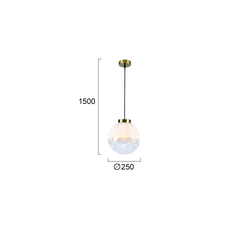 Lampadario a cavo VANA 1xE27/40W/230V bianco/oro