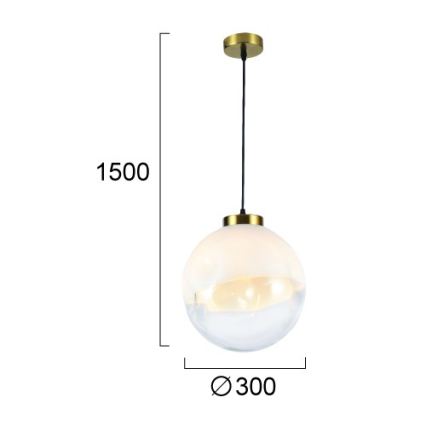 Lampadario a cavo VANA 1xE27/40W/230V crema/oro