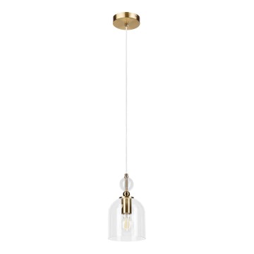Lampadario a cavo VELARE 1xE27/15W/230V oro/trasparente