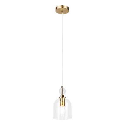 Lampadario a cavo VELARE 1xE27/15W/230V oro/trasparente