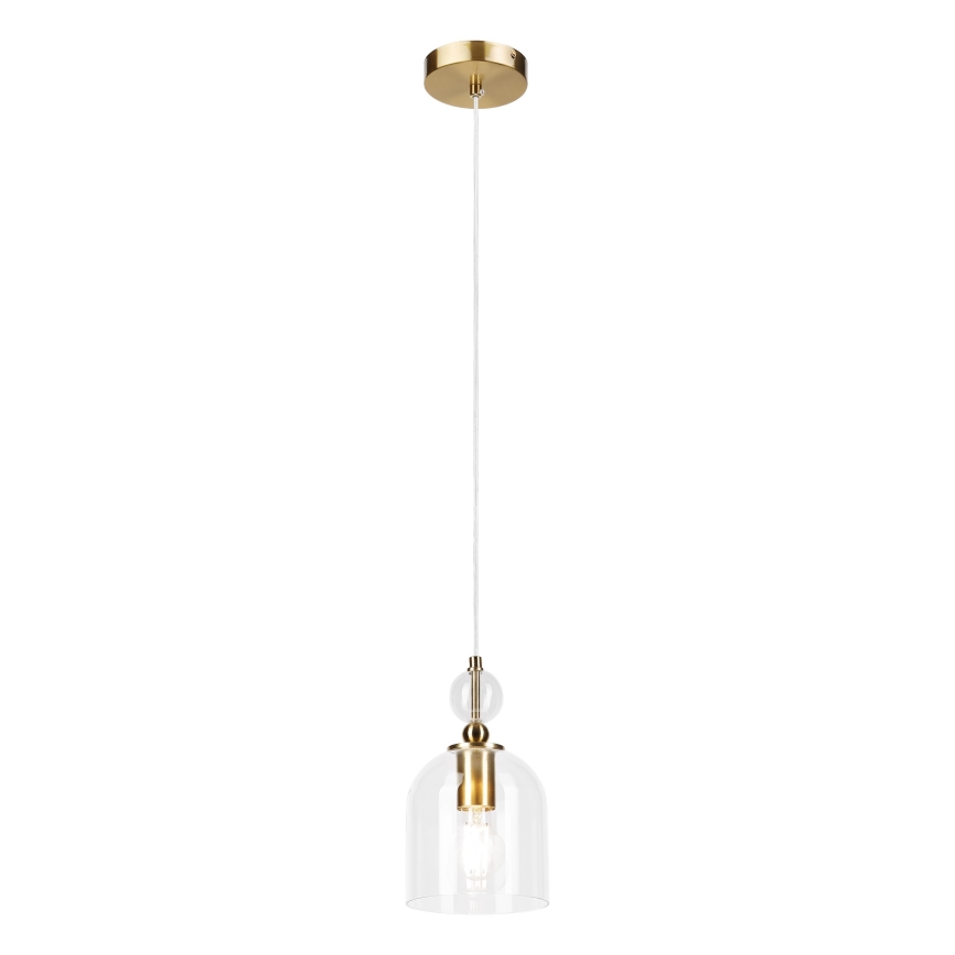 Lampadario a cavo VELARE 1xE27/15W/230V oro/trasparente