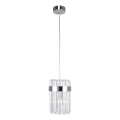 Lampadario a cavo VETRO 1xE14/10W/230V cromo lucido
