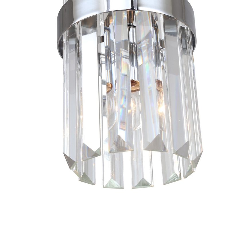 Lampadario a cavo VETRO 1xE14/10W/230V cromo lucido