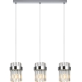Lampadario a cavo VETRO 3xE14/10W/230V cromo lucido