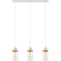 Lampadario a cavo WOODNEST 3xE27/15W/230V pino/crema