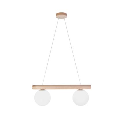 Lampadario a cavo WOODSTOCK 2xE27/15W/230V legno/crema