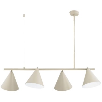 Lampadario a cavo ZELTA 4xE27/15W/230V beige
