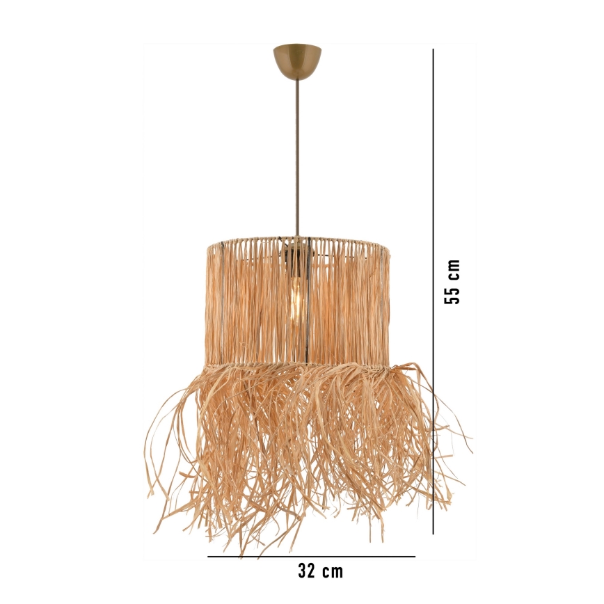 Lampadario a filo NESS 1xE27/40W/230V rafia
