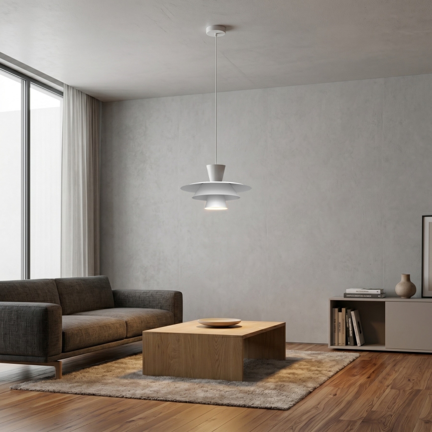 Lampadario a filo PLATO 1xE27/15W/230V bianco