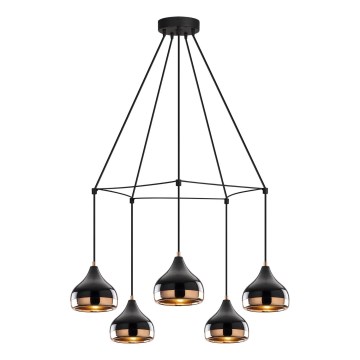 Lampadario a filo YILDO 5xE27/40W/230V nero/rame