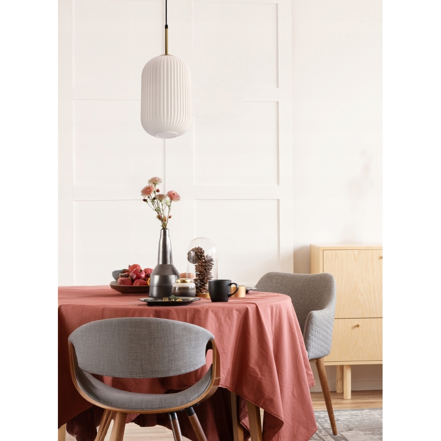 Lampadario a fune CRESTO 1xE27/40W/230V bianco/oro