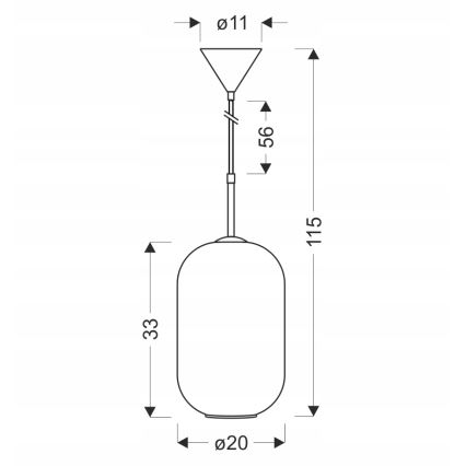 Lampadario a fune CRESTO 1xE27/40W/230V bianco/oro