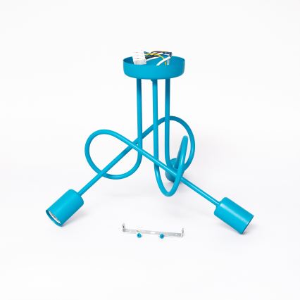 Lampadario a incasso per bambini con LED OXFORD 3xE27/15W/230V Blu
