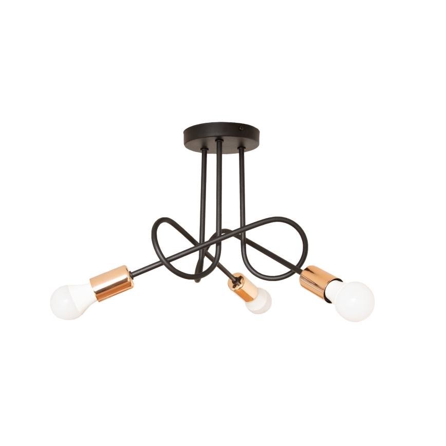 Lampadario a LED da incasso OXFORD 3xE27/15W/230V Nero