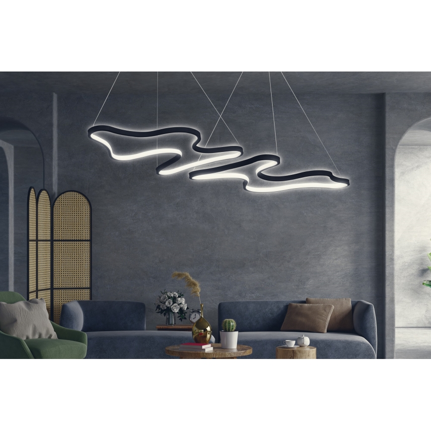 Lampadario a LED sospeso DUPLE ARTISAN LED/80W/230V 6500K nero