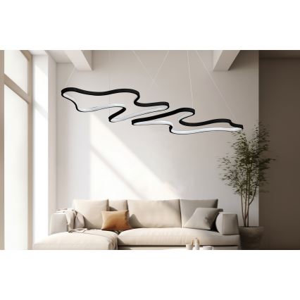 Lampadario a LED sospeso DUPLE ARTISAN LED/80W/230V 6500K nero