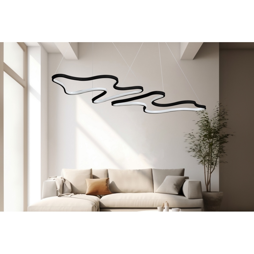 Lampadario a LED sospeso DUPLE ARTISAN LED/80W/230V 6500K nero