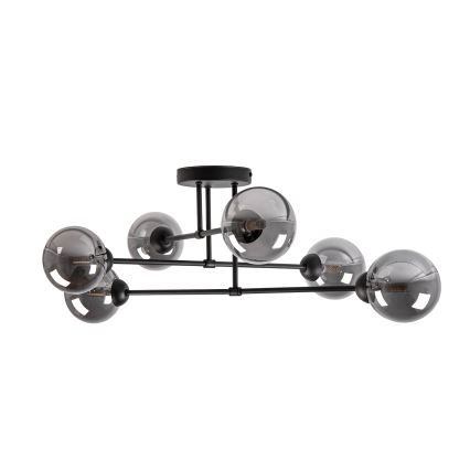 Lampadario a montaggio superficiale OBSIDIAN 6xG9/10W/230V nero/grigio fumé