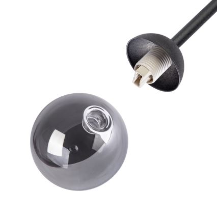 Lampadario a montaggio superficiale OBSIDIAN 6xG9/10W/230V nero/grigio fumé
