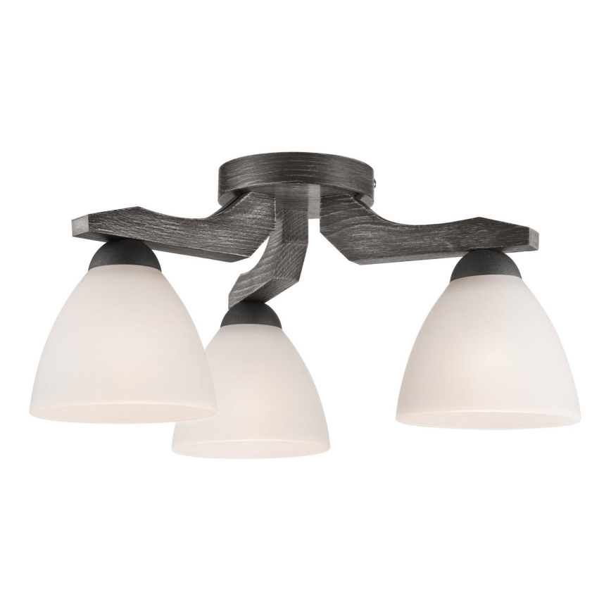 Lampadario a plafone ADRIANO 3xE27/60W/230V faggio