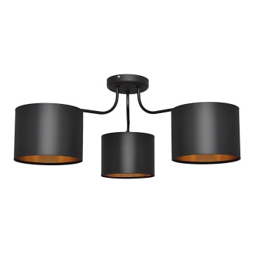 Lampadario a plafone ALBA 3xE27/15W/230V nero/dorato