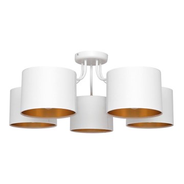 Lampadario a plafone ALBA 5xE27/15W/230V bianco/dorato