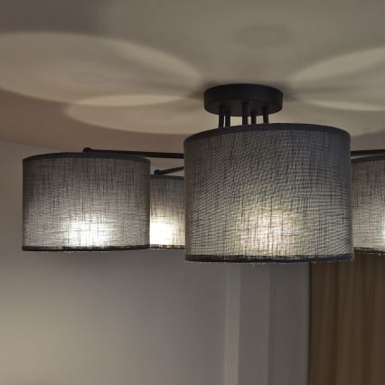 Lampadario a plafone ALBA 5xE27/15W/230V grigio