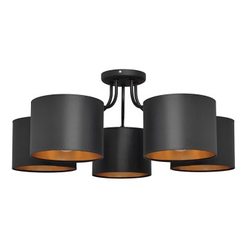 Lampadario a plafone ALBA 5xE27/15W/230V nero/dorato
