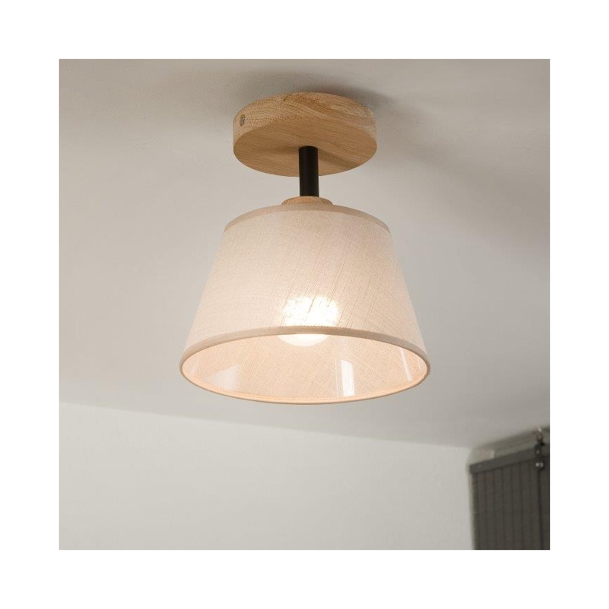 Lampadario a plafone ANTONIO 1xE14/60W/230V beige/quercia