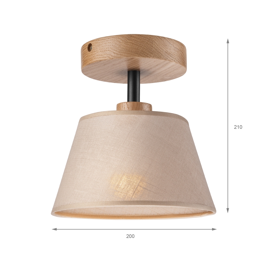 Lampadario a plafone ANTONIO 1xE14/60W/230V beige/quercia