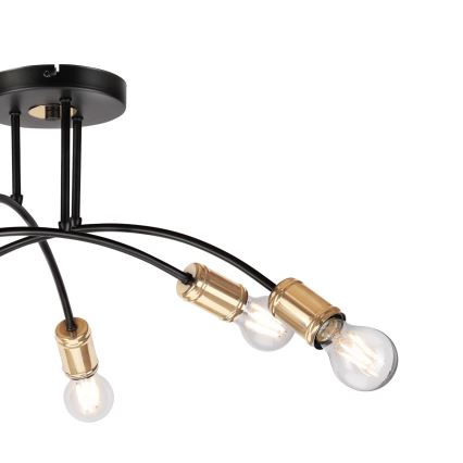 Lampadario a plafone ANYA 6xE27/15W/230V nero/oro