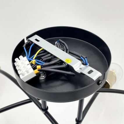 Lampadario a plafone ANYA 6xE27/15W/230V nero/oro