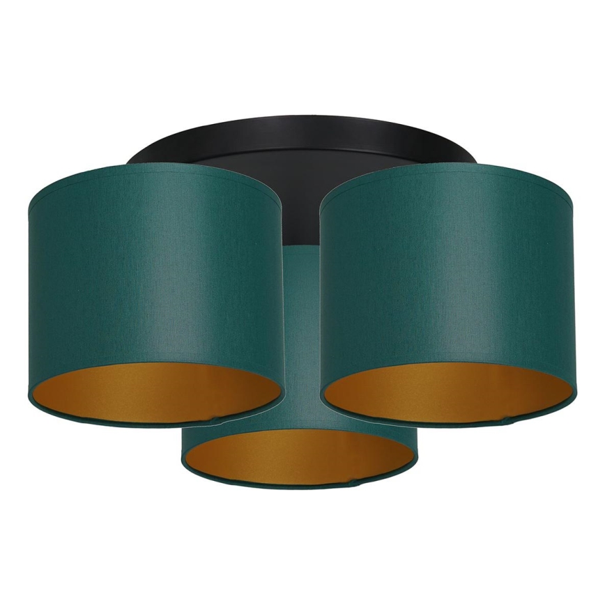 Lampadario a plafone ARDEN 3xE27/60W/230V verde/oro