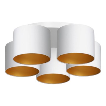 Lampadario a plafone ARDEN 5xE27/60W/230V bianco/oro