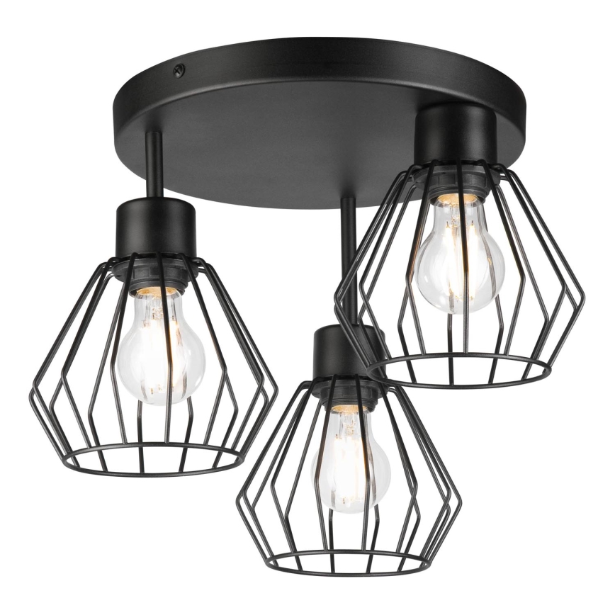 Lampadario a plafone AUDREY 3xE27/60W/230V nero