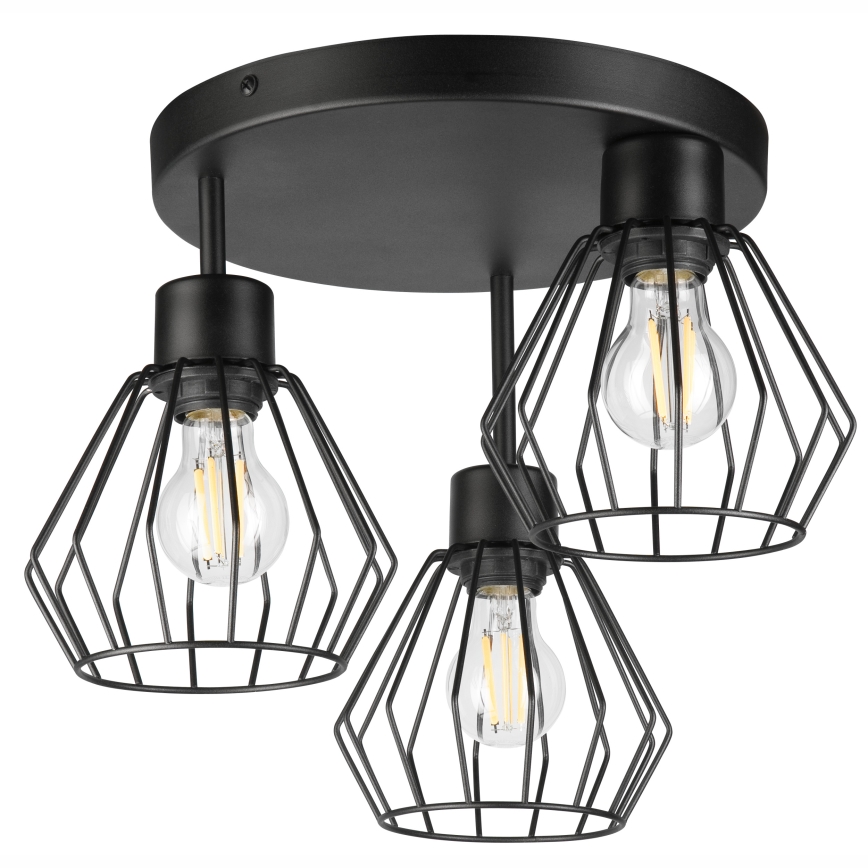 Lampadario a plafone AUDREY 3xE27/60W/230V nero