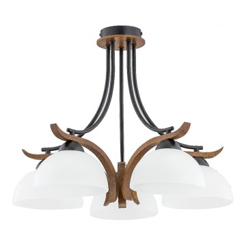 Lampadario a plafone BAFIA 5xE27/15W/230V marrone