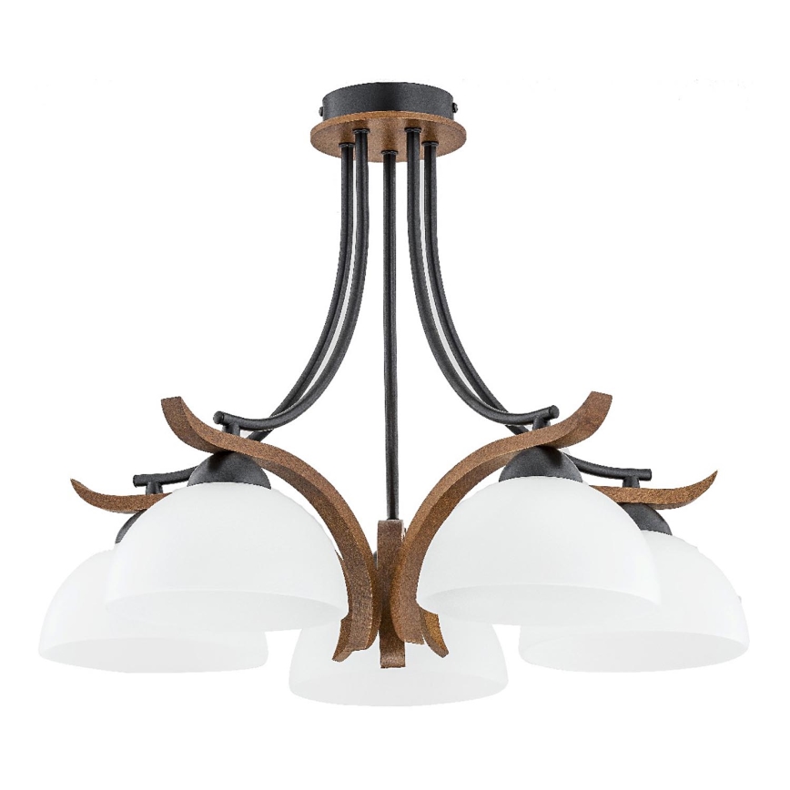 Lampadario a plafone BAFIA 5xE27/15W/230V marrone