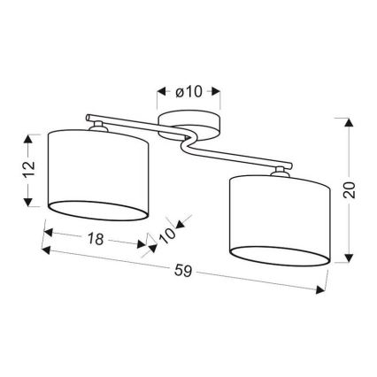 Lampadario a plafone BAN 2xE14/40W/230V