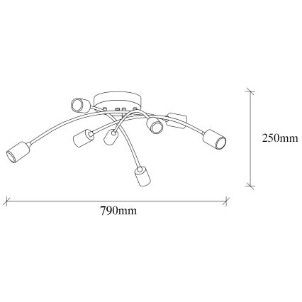 Lampadario a plafone  BANANA 8xE27/40W/230V