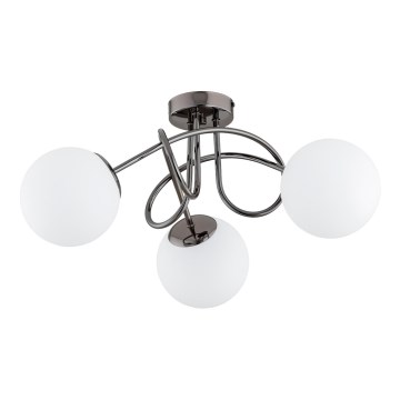 Lampadario a plafone BANKO 3xE14/10W/230V nero cromo lucido