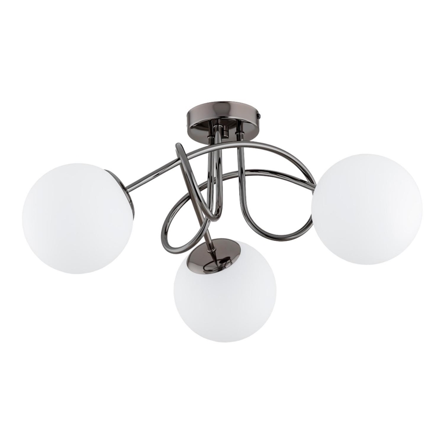 Lampadario a plafone BANKO 3xE14/10W/230V nero cromo lucido