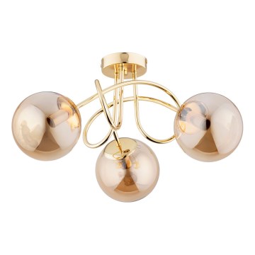 Lampadario a plafone BANKO 3xE14/10W/230V oro
