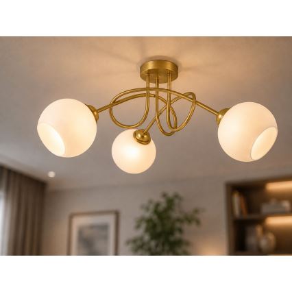 Lampadario a plafone BAROC 3xE14/40W/230V oro