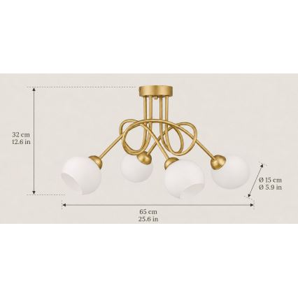 Lampadario a plafone BAROC 4xE14/40W/230V dorato