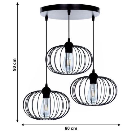 Lampadario a plafone BOCCA 3xE27/60W/230V